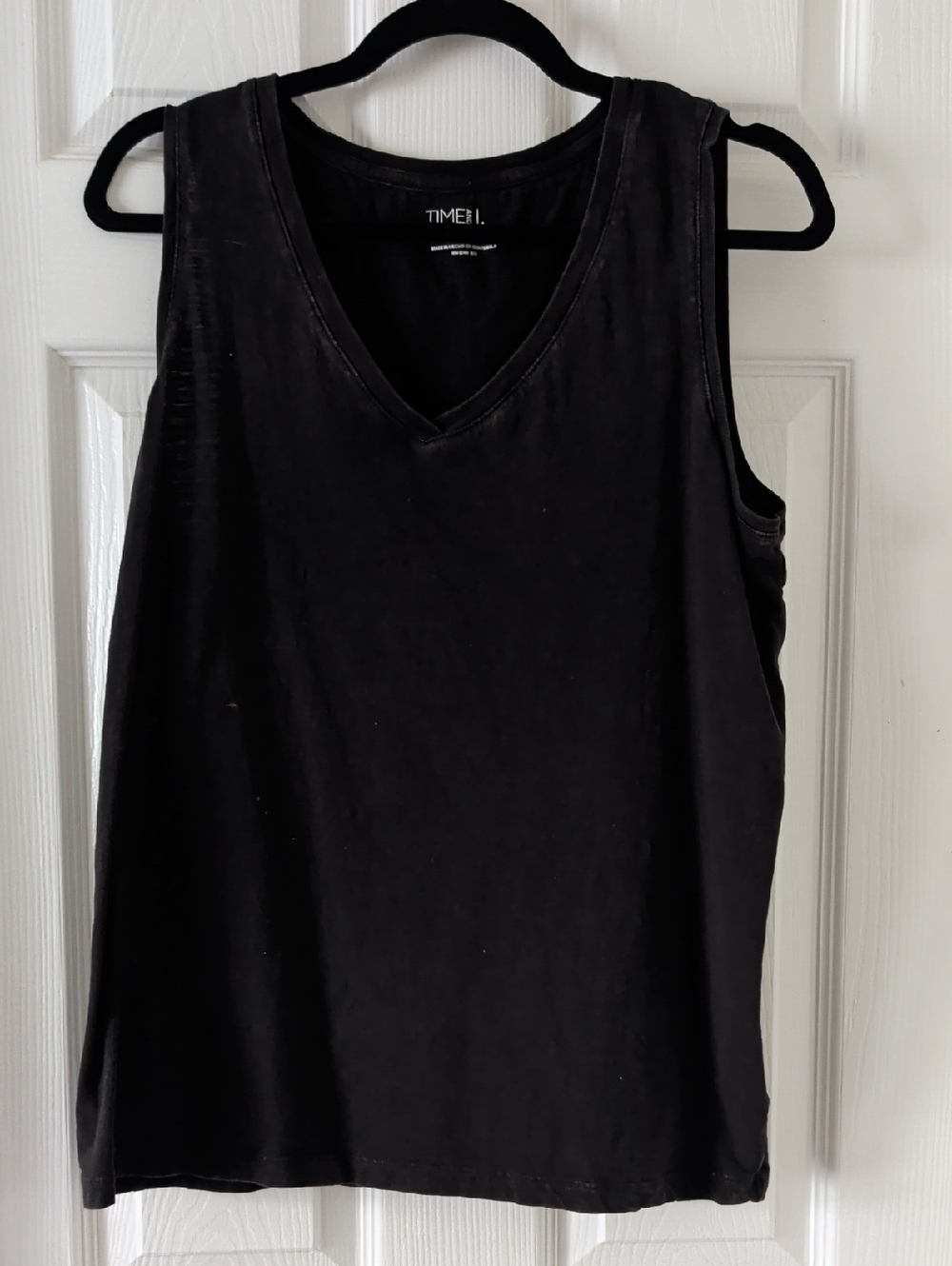 Time and Tru Black V-Neck Tank Top